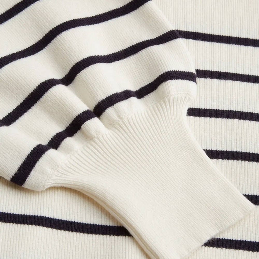 NWT - Cider Black and White Striped Sweater with Button Accents - Picture 10 of 12
